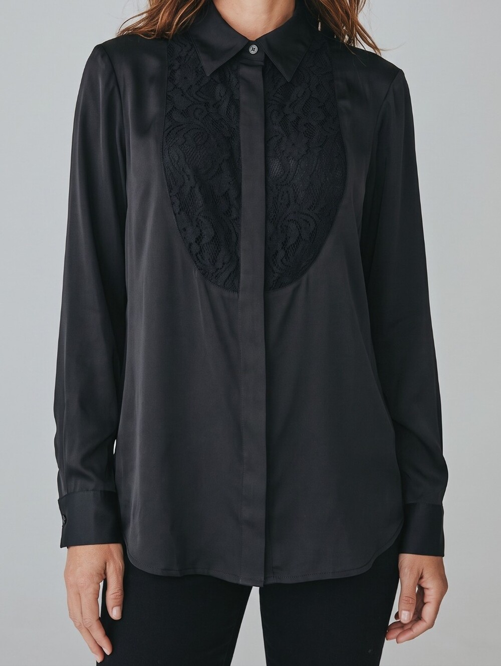 Vintage Lauren Ralph Lauren Lace Front Bib Blouse